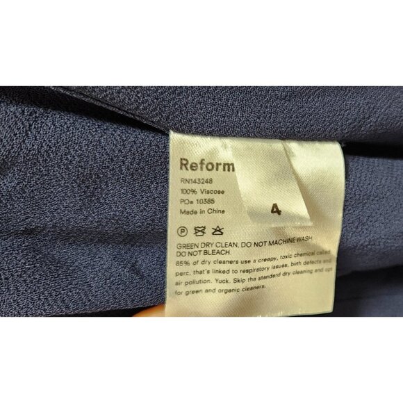 Reformation Callalily Dress in Navy Blue Size 4 - Picture 13 of 16